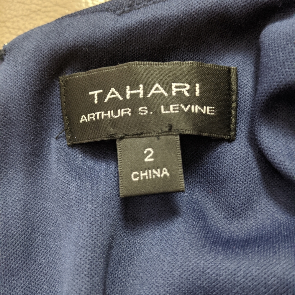 Relisted - TAHARI ASL blue sequined feather dress - Picture 6 of 6